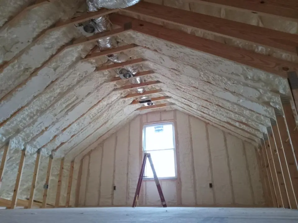 Spray foam roofing application for Crawl Space Insulation project in Algona